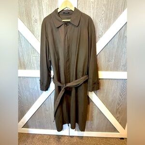 039. Nautica Men’s Belted Rain/Trench Coat Taupe 44R EUC